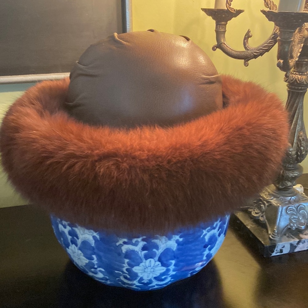 Leather & Fox trim hat